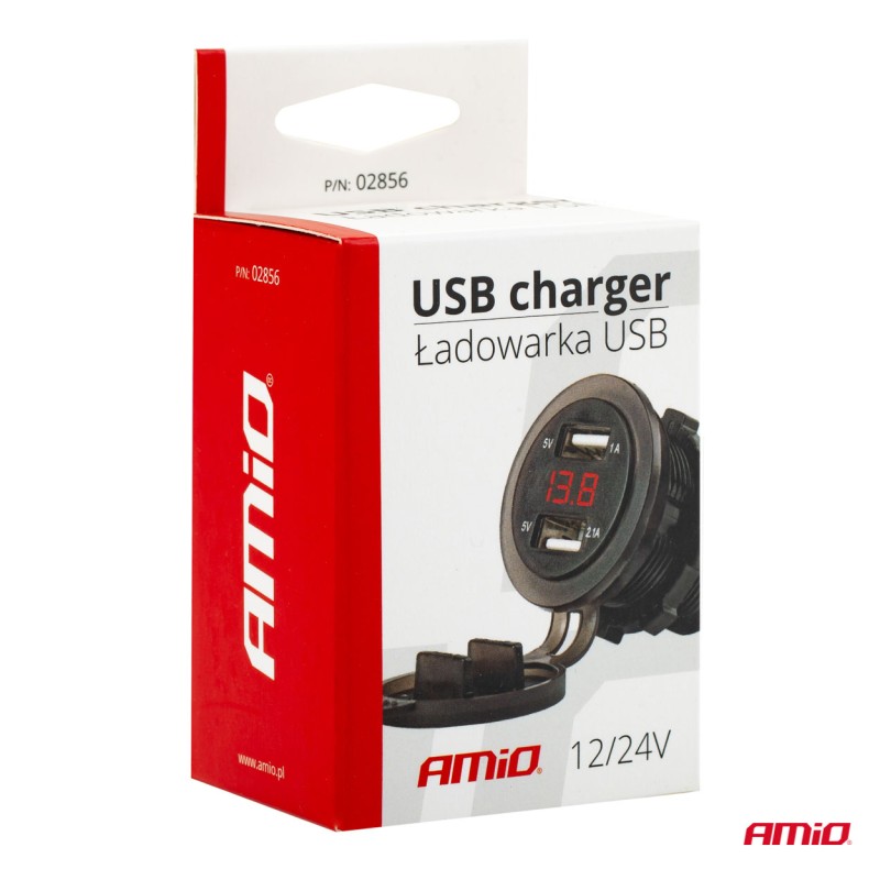 ΠΡΙΖΑ ΦΟΡΤΙΣΗΣ ΜΕ 2 ΘΥΡΕΣ USB ΨΗΦΙΑΚΟ ΒΟΛΤΟΜΕΤΡΟ ΜΕ ΚΑΠΑΚΙ ΜΑΥΡΗ 12/24V 5V 3.1A MOD-6 AMIO -1 ΤΕΜ. - Amio - 02856/AM ΠΡΙΖΑ ΦΟΡΤΙΣΗΣ ΜΕ 2 ΘΥΡΕΣ USB ΨΗΦΙΑΚΟ ΒΟΛΤΟΜΕΤΡΟ ΜΕ ΚΑΠΑΚΙ ΜΑΥΡΗ 12/24V 5V 3.1A MOD-6 AMIO -1 ΤΕΜ. - Amio - 02856/AM