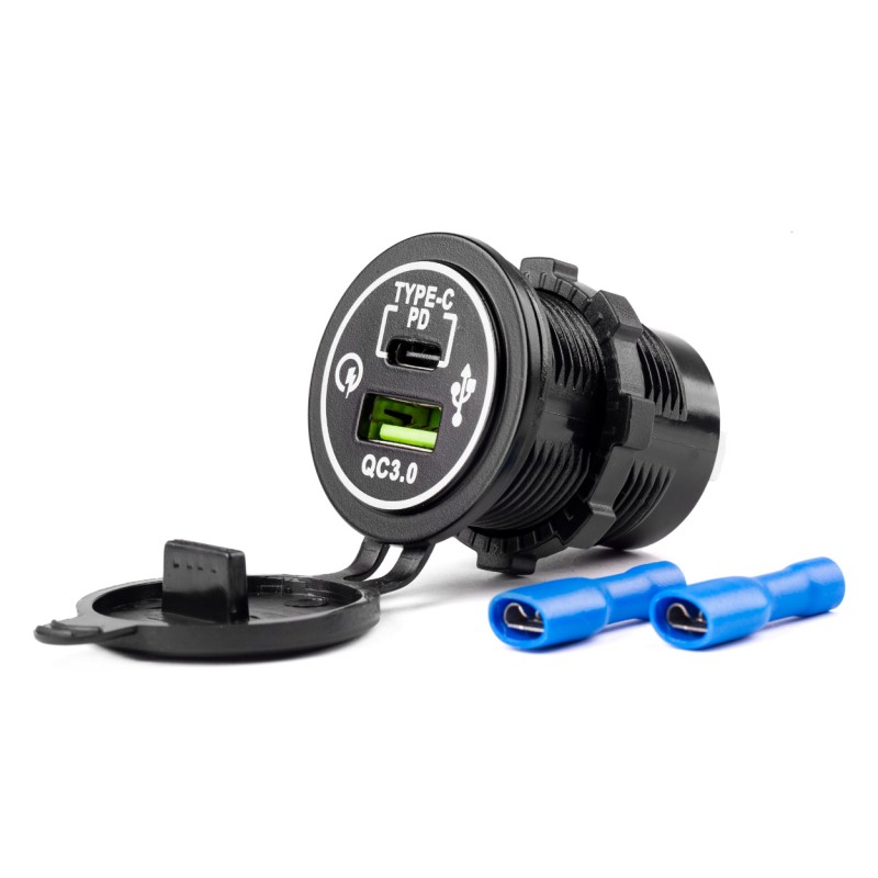 ΠΡΙΖΑ ΦΟΡΤΙΣΤΗΣ USB + TYPE C QUICK CHARGE 12/24V Φ37mmX51mm MOD-08 - Amio - 02858/AM ΠΡΙΖΑ ΦΟΡΤΙΣΤΗΣ USB + TYPE C QUICK CHARGE 12/24V Φ37mmX51mm MOD-08 - Amio - 02858/AM