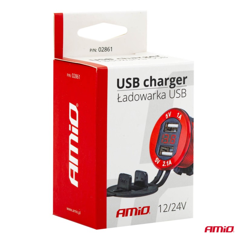 ΠΡΙΖΑ ΦΟΡΤΙΣΗΣ ΜΕ 2 ΘΥΡΕΣ USB ΚΑΙ ΨΗΦΙΑΚΟ ΒΟΛΤΟΜΕΤΡΟ ΜΕ ΚΑΠΑΚΙ ΚΟΚΚΙΝΗ 12/24V 5V 3.1A MOD-11 AMIO - Amio - 02861/AM ΠΡΙΖΑ ΦΟΡΤΙΣΗΣ ΜΕ 2 ΘΥΡΕΣ USB ΚΑΙ ΨΗΦΙΑΚΟ ΒΟΛΤΟΜΕΤΡΟ ΜΕ ΚΑΠΑΚΙ ΚΟΚΚΙΝΗ 12/24V 5V 3.1A MOD-11 AMIO - Amio - 02861/AM