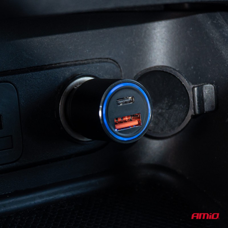 ΦΟΡΤΙΣΤΗΣ ΑΝΑΠΤΗΡΑ ΚΙΝΗΤΩΝ ΑΛΟΥΜΙΝΙΟΥ 12/24V USB + USB TYPE C 38W FAST CHARGE PRO-08 - Amio - 02934/AM ΦΟΡΤΙΣΤΗΣ ΑΝΑΠΤΗΡΑ ΚΙΝΗΤΩΝ ΑΛΟΥΜΙΝΙΟΥ 12/24V USB + USB TYPE C 38W FAST CHARGE PRO-08 - Amio - 02934/AM