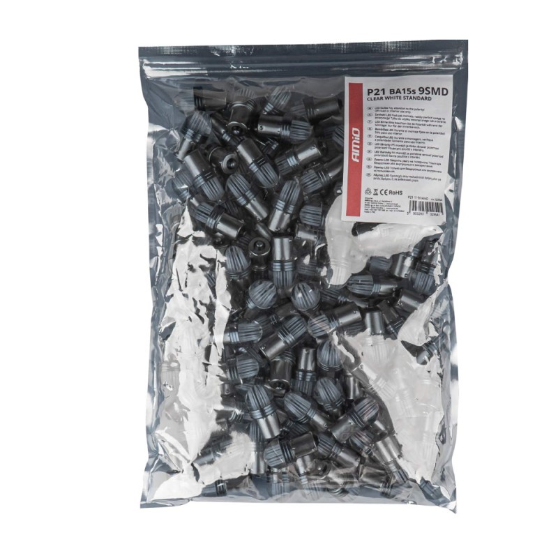 P21W 12V Ba15s 500lm 6.000K 9SMDx2835 LED ΛΕΥΚΟ ΜΟΝΟΠΟΛΙΚΟ ΑΜΙΟ - 100 ΤΕΜ. - Amio - 02954/AM P21W 12V Ba15s 500lm 6.000K 9SMDx2835 LED ΛΕΥΚΟ ΜΟΝΟΠΟΛΙΚΟ ΑΜΙΟ - 100 ΤΕΜ. - Amio - 02954/AM