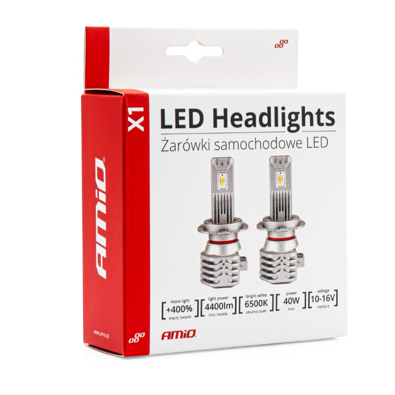 ΛΑΜΠΕΣ LED X1 SERIES H1 10-16V 40W 6.500K 4400lm +400% ΑMiO - 2 TEM. - Amio - 02963/AM ΛΑΜΠΕΣ LED X1 SERIES H1 10-16V 40W 6.500K 4400lm +400% ΑMiO - 2 TEM. - Amio - 02963/AM