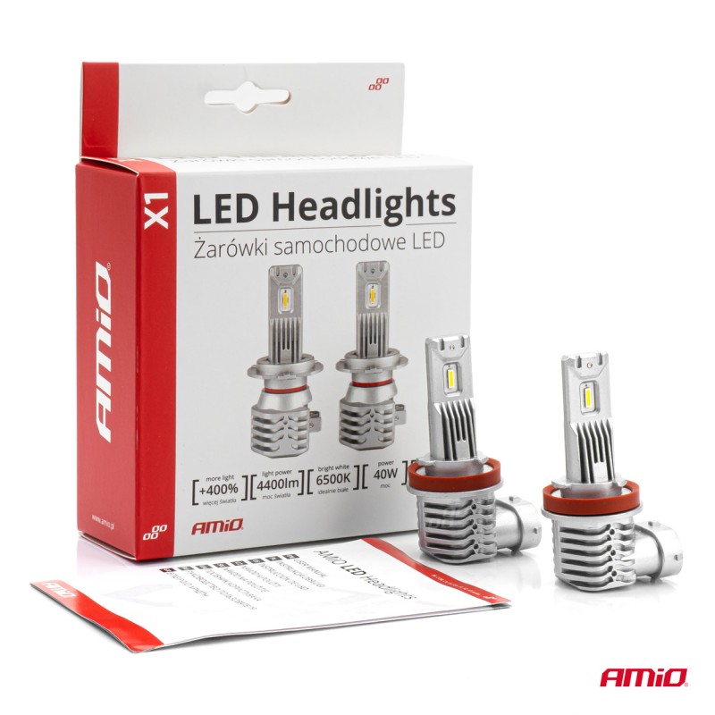 ΛΑΜΠΕΣ LED H8/Η9/Η11 10-16V 40W 6.500K 4400lm  (ΨΥΚΤΡΑ) X1 SERIES AMIO - 2ΤΕΜ. - Amio - 02967/AM