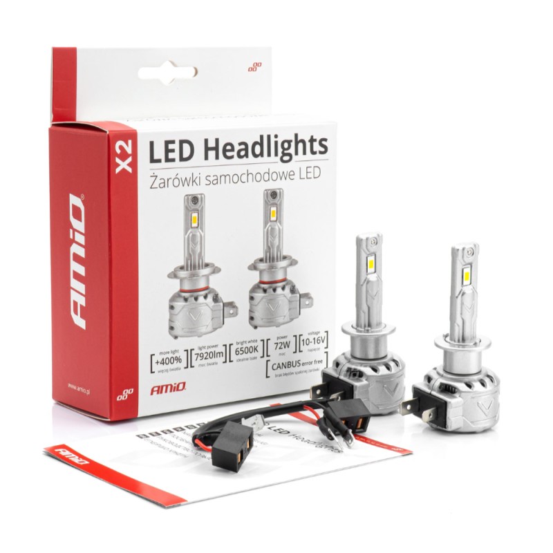 ΛΑΜΠΕΣ LED CAN BUS X2 SERIES ΜΕ ΑΝΕΜΙΣΤΗΡΑΚΙ H1 10-16V 72W 6.500K 7.920lm +400% ΑMiO - 2 TEM. - Amio - 02970/AM ΛΑΜΠΕΣ LED CAN BUS X2 SERIES ΜΕ ΑΝΕΜΙΣΤΗΡΑΚΙ H1 10-16V 72W 6.500K 7.920lm +400% ΑMiO - 2 TEM. - Amio - 02970/AM
