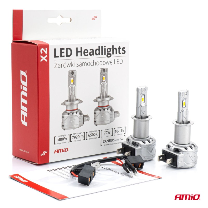 ΛΑΜΠΕΣ LED H3 10-16V 72W 6.500K 7920lm CAN BUS (ME ΑΝΕΜΙΣΤΗΡΑΚΙ) X2 SERIES AMIO - 2ΤΕΜ. - Amio - 02971/AM ΛΑΜΠΕΣ LED H3 10-16V 72W 6.500K 7920lm CAN BUS (ME ΑΝΕΜΙΣΤΗΡΑΚΙ) X2 SERIES AMIO - 2ΤΕΜ. - Amio - 02971/AM