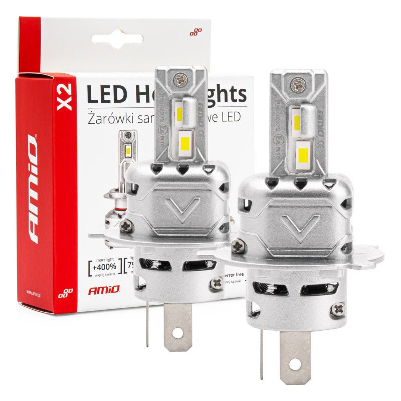 ΛΑΜΠΕΣ LED H4 10-16V 72W 6.500K 7920lm CANBUS (ΑΝΕΜΙΣΤΗΡΑΚΙ) X2 SERIES AMIO - 2ΤΕΜ. - Amio - 02972/AM ΛΑΜΠΕΣ LED H4 10-16V 72W 6.500K 7920lm CANBUS (ΑΝΕΜΙΣΤΗΡΑΚΙ) X2 SERIES AMIO - 2ΤΕΜ. - Amio - 02972/AM