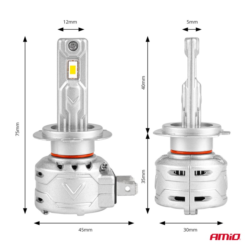 ΛΑΜΠΕΣ LED H7/Η18 10-16V 72W 6.500K 7920lm CANBUS (ΑΝΕΜΙΣΤΗΡΑΚΙ) X2 SERIES AMIO - 2ΤΕΜ. - Amio - 02973/AM