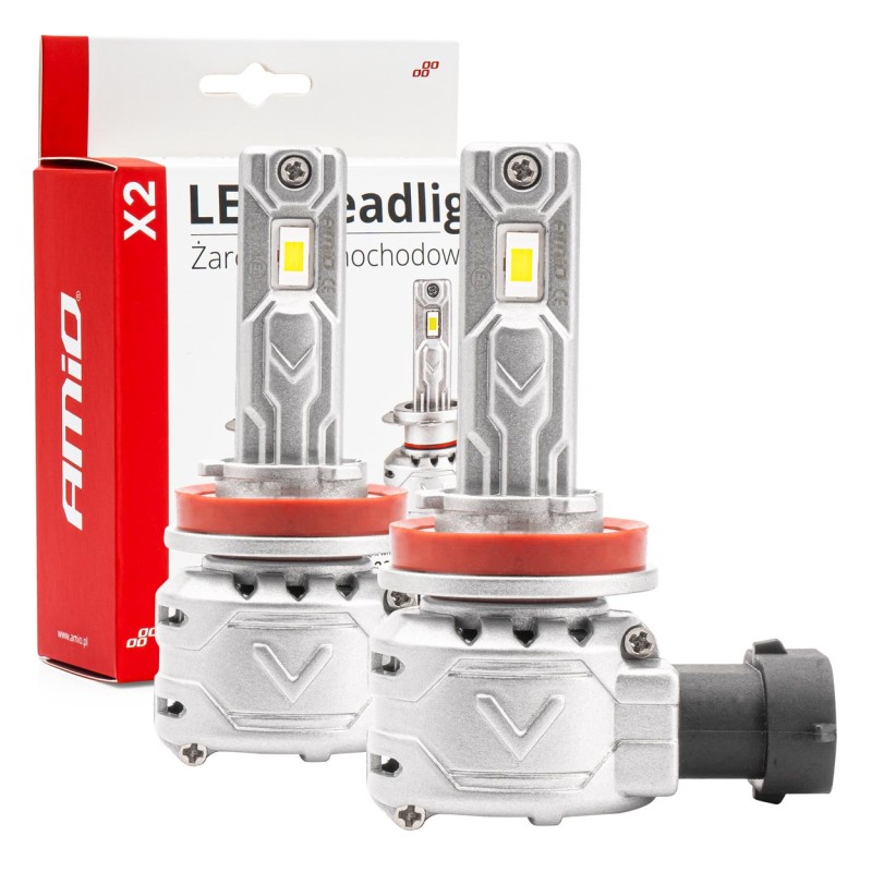 ΛΑΜΠΕΣ LED H8/Η9/Η11 10-16V 72W 6.500K 7920lm CAN-BUS (ΑΝΕΜΙΣΤΗΡΑΚΙ) X2 SERIES AMIO - 2ΤΕΜ. - Amio - 02974/AM