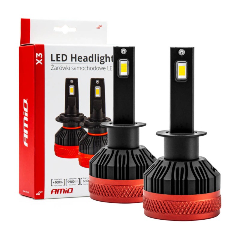 ΛΑΜΠΕΣ LED H1 9-16V 92W 6.500K 9900lm CANBUS ΜΕ ΑΝΕΜΙΣΤΗΡΑΚΙ X3 SERIES AMIO - 2ΤΕΜ. - Amio - 02977/AM ΛΑΜΠΕΣ LED H1 9-16V 92W 6.500K 9900lm CANBUS ΜΕ ΑΝΕΜΙΣΤΗΡΑΚΙ X3 SERIES AMIO - 2ΤΕΜ. - Amio - 02977/AM