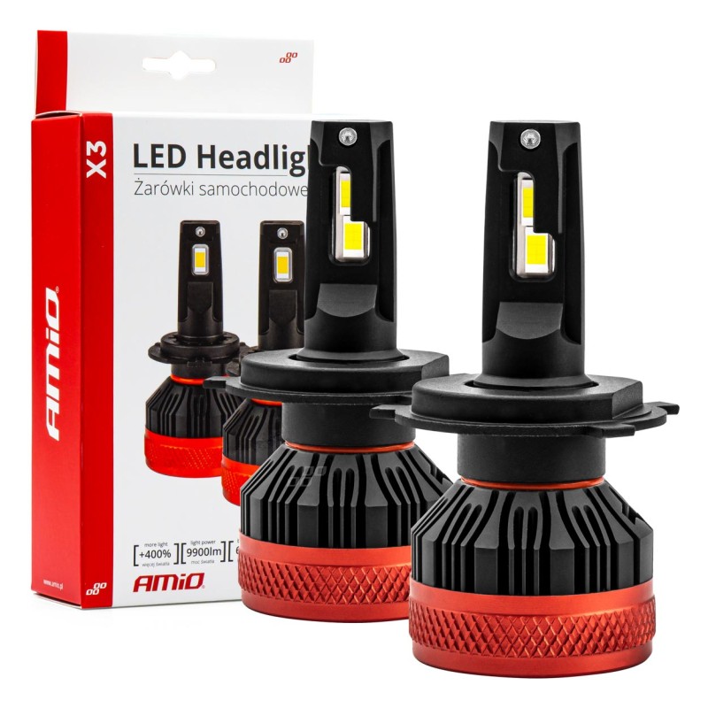 ΛΑΜΠΕΣ LED H4 10-16V 90W 6.500K 9900lm CAN BUS (ME ΑΝΕΜΙΣΤΗΡΑΚΙ) X3 SERIES AMIO - 2ΤΕΜ. - Amio - 02979/AM ΛΑΜΠΕΣ LED H4 10-16V 90W 6.500K 9900lm CAN BUS (ME ΑΝΕΜΙΣΤΗΡΑΚΙ) X3 SERIES AMIO - 2ΤΕΜ. - Amio - 02979/AM