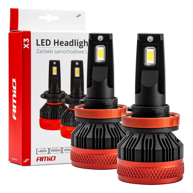 ΛΑΜΠΕΣ LED CAN-BUS H8/9/11 9>16V 90W 6.500K 9900lm (ΜΕ ΑΝΕΜΙΣΤΗΡΑΚΙ) X3 SERIES AMIO - 2 Τεμ. - Amio - 02981/AM ΛΑΜΠΕΣ LED CAN-BUS H8/9/11 9>16V 90W 6.500K 9900lm (ΜΕ ΑΝΕΜΙΣΤΗΡΑΚΙ) X3 SERIES AMIO - 2 Τεμ. - Amio - 02981/AM