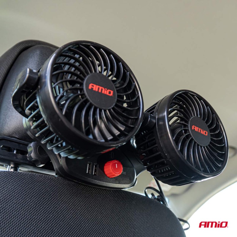 ΑΝΕΜΙΣΤΗΡΑΣ ΔΙΠΛΟΣ 12V 2χ4''(10,8cm) ΜΕ ΦΙΣ ΑΝΑΠΤΗΡΑ/2 USB 5V & ΣΤΗΡΙΞΗ ΣΤΟ ΠΡΟΣΚΕΦΑΛΟ ΑMiO - 1 TEM. - Amio - 03009/AM ΑΝΕΜΙΣΤΗΡΑΣ ΔΙΠΛΟΣ 12V 2χ4''(10,8cm) ΜΕ ΦΙΣ ΑΝΑΠΤΗΡΑ/2 USB 5V & ΣΤΗΡΙΞΗ ΣΤΟ ΠΡΟΣΚΕΦΑΛΟ ΑMiO - 1 TEM. - Amio - 03009/AM