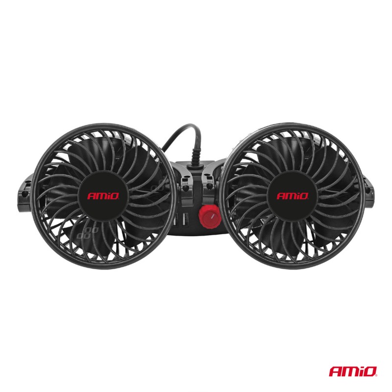 ΑΝΕΜΙΣΤΗΡΑΣ ΔΙΠΛΟΣ 12V 2χ4''(10,8cm) ΜΕ ΦΙΣ ΑΝΑΠΤΗΡΑ/2 USB 5V & ΣΤΗΡΙΞΗ ΣΤΟ ΠΡΟΣΚΕΦΑΛΟ ΑMiO - 1 TEM. - Amio - 03009/AM ΑΝΕΜΙΣΤΗΡΑΣ ΔΙΠΛΟΣ 12V 2χ4''(10,8cm) ΜΕ ΦΙΣ ΑΝΑΠΤΗΡΑ/2 USB 5V & ΣΤΗΡΙΞΗ ΣΤΟ ΠΡΟΣΚΕΦΑΛΟ ΑMiO - 1 TEM. - Amio - 03009/AM