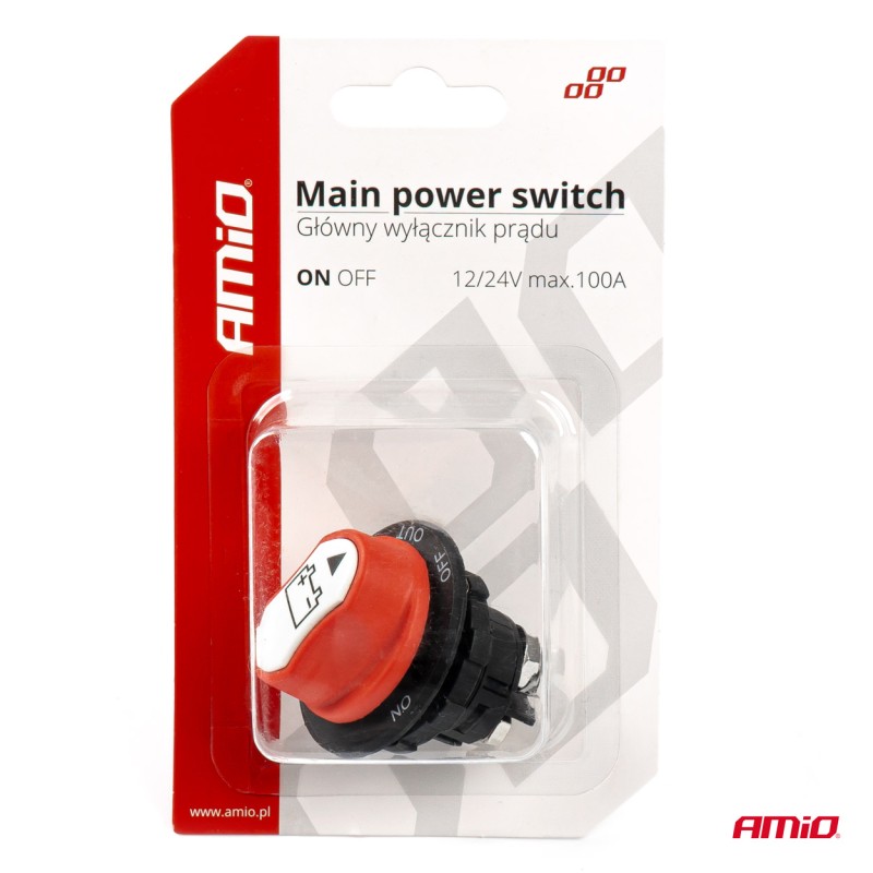 ΔΙΑΚΟΠΤΗΣ POWER-OFF ΜΠΑΤΑΡΙΑΣ ΓΕΝΙΚΟΥ ΡΕΥΜΑΤΟΣ 12>32V max100A preak 500A 29mm 3 ΛΕΙΤΟΥΡΓΙΩΝ ΑΜΙΟ - 1 ΤΕΜ. - Amio - 03026/AM ΔΙΑΚΟΠΤΗΣ POWER-OFF ΜΠΑΤΑΡΙΑΣ ΓΕΝΙΚΟΥ ΡΕΥΜΑΤΟΣ 12>32V max100A preak 500A 29mm 3 ΛΕΙΤΟΥΡΓΙΩΝ ΑΜΙΟ - 1 ΤΕΜ. - Amio - 03026/AM