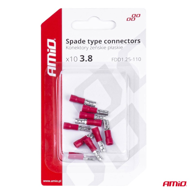 ΦΙΣΑΚΙΑ ΘΗΛΥΚΑ ΚΟΚΚΙΝΑ FDD1 1,25-110 /10A/ 3,8mm ΑΜΟ - 10 ΤΕΜ. - Amio - 03060/AM ΦΙΣΑΚΙΑ ΘΗΛΥΚΑ ΚΟΚΚΙΝΑ FDD1 1,25-110 /10A/ 3,8mm ΑΜΟ - 10 ΤΕΜ. - Amio - 03060/AM