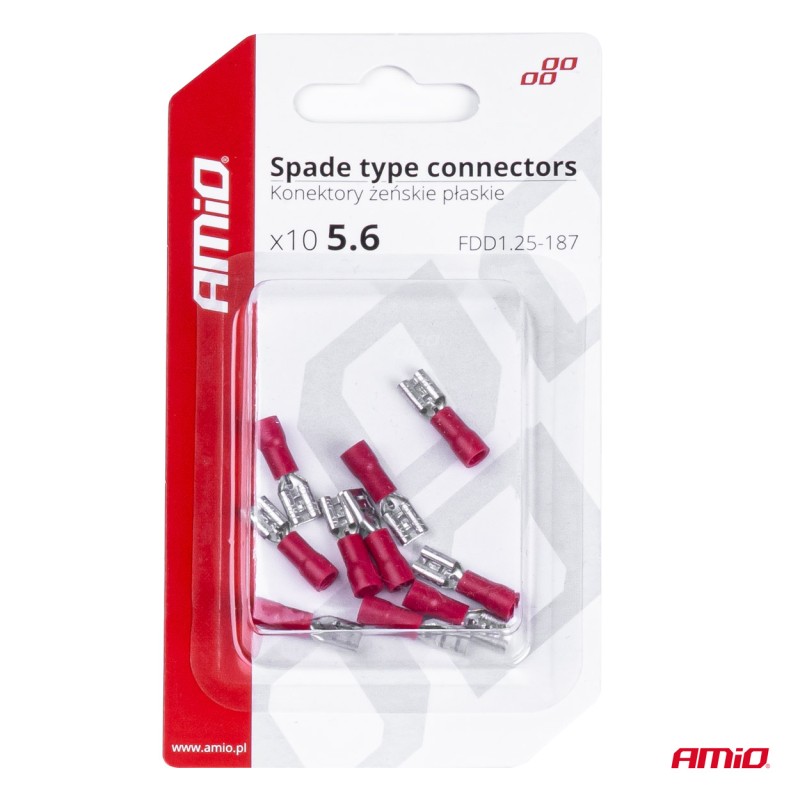 ΦΙΣΑΚΙΑ ΘΗΛΥΚΑ ΚΟΚΚΙΝΑ FDD1 1,25-187 /10A/ 5,6mm ΑΜΟ - 10 ΤΕΜ. - Amio - 03061/AM ΦΙΣΑΚΙΑ ΘΗΛΥΚΑ ΚΟΚΚΙΝΑ FDD1 1,25-187 /10A/ 5,6mm ΑΜΟ - 10 ΤΕΜ. - Amio - 03061/AM