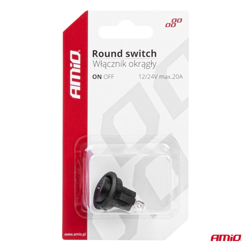 ΔΙΑΚΟΠΤΗΣ ON/OFF 2 ΕΠΑΦΩΝ 12V 20A ΣΤΡΟΓΓΥΛΟΣ Φ20mm ΜΑΥΡΟΣ AMIO - 1 τεμ. - Amio - 03083/AM ΔΙΑΚΟΠΤΗΣ ON/OFF 2 ΕΠΑΦΩΝ 12V 20A ΣΤΡΟΓΓΥΛΟΣ Φ20mm ΜΑΥΡΟΣ AMIO - 1 τεμ. - Amio - 03083/AM