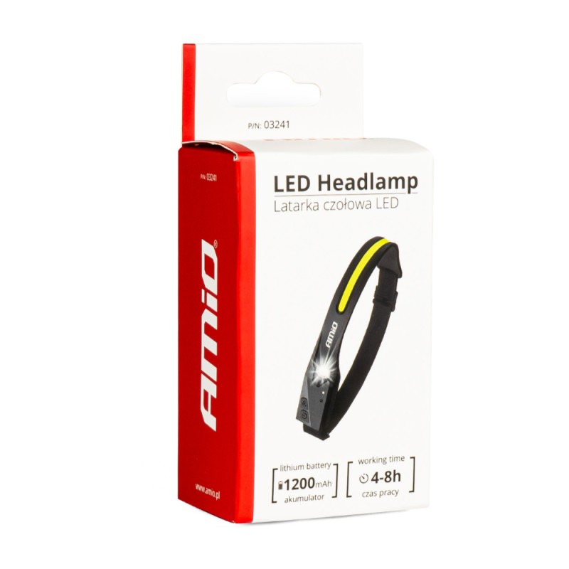 ΦΑΚΟΣ ΚΕΦΑΛΗΣ ΕΡΓΑΣΙΑΣ LED USB-C 1200mAh XPE+COB ΕΠΑΝΑΦΟΡΤΙΖΟΜΕΝΟΣ AMIO - 1 TEM. - Amio - 03241/AM