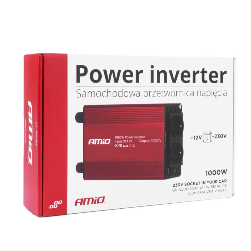 INVERTER 12>230V 1000W>2000W 3x230V socket PI05 ΑMiO - 1 TEM. - Amio - 03283/AM INVERTER 12>230V 1000W>2000W 3x230V socket PI05 ΑMiO - 1 TEM. - Amio - 03283/AM