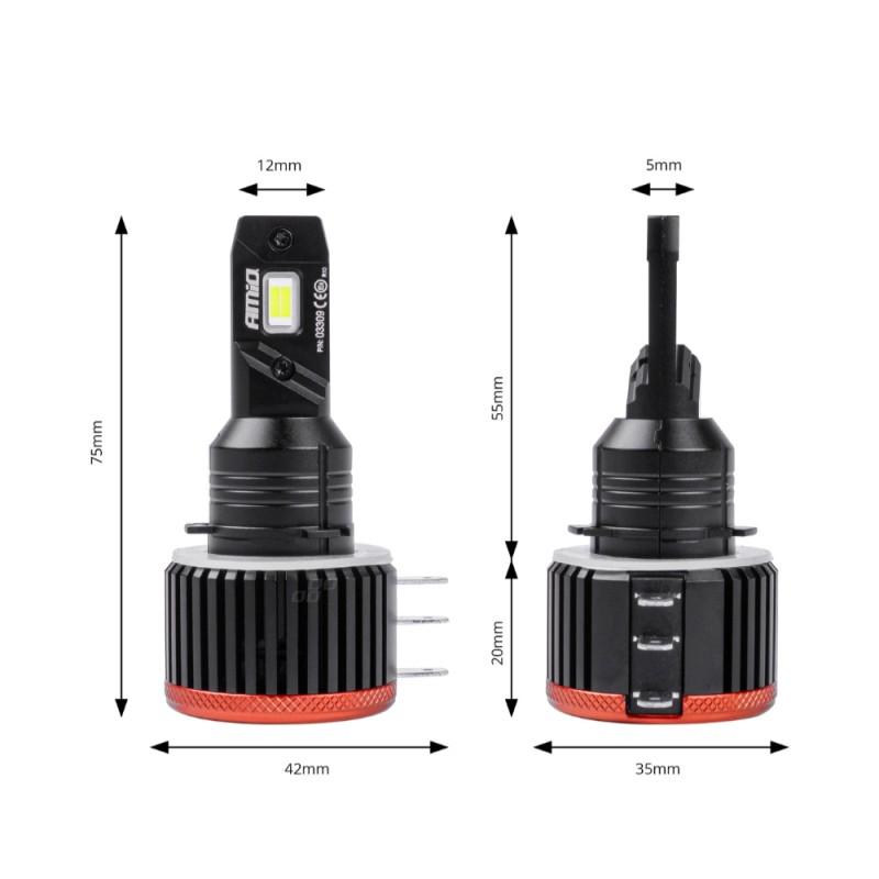 ΛΑΜΠΕΣ LED H15 9-16V 90W 6.500K 9900lm CANBUS ΜΕ ΑΝΕΜΙΣΤΗΡΑΚΙ X3 SERIES AMIO - 2ΤΕΜ. - Amio - 03309/AM ΛΑΜΠΕΣ LED H15 9-16V 90W 6.500K 9900lm CANBUS ΜΕ ΑΝΕΜΙΣΤΗΡΑΚΙ X3 SERIES AMIO - 2ΤΕΜ. - Amio - 03309/AM