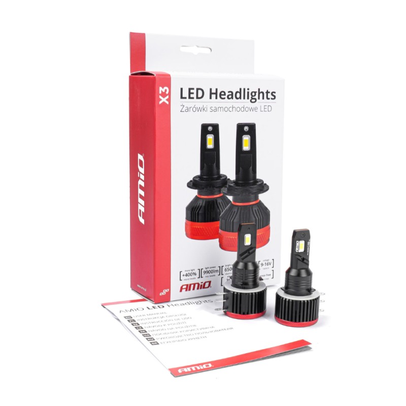 ΛΑΜΠΕΣ LED H15 9-16V 90W 6.500K 9900lm CANBUS ΜΕ ΑΝΕΜΙΣΤΗΡΑΚΙ X3 SERIES AMIO - 2ΤΕΜ. - Amio - 03309/AM ΛΑΜΠΕΣ LED H15 9-16V 90W 6.500K 9900lm CANBUS ΜΕ ΑΝΕΜΙΣΤΗΡΑΚΙ X3 SERIES AMIO - 2ΤΕΜ. - Amio - 03309/AM