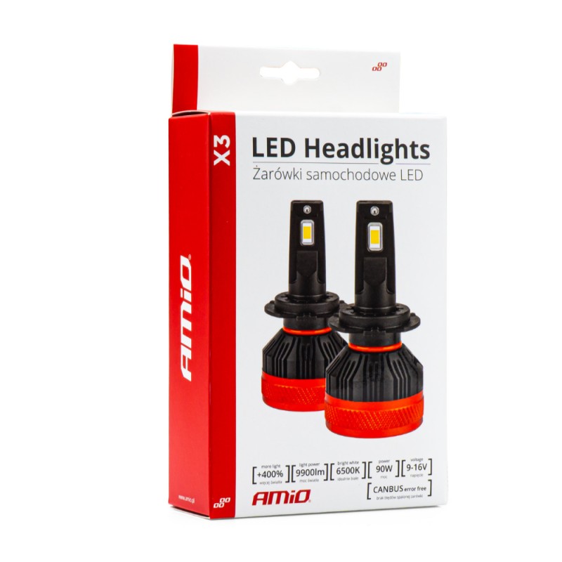 ΛΑΜΠΕΣ LED H15 9-16V 90W 6.500K 9900lm CANBUS ΜΕ ΑΝΕΜΙΣΤΗΡΑΚΙ X3 SERIES AMIO - 2ΤΕΜ. - Amio - 03309/AM ΛΑΜΠΕΣ LED H15 9-16V 90W 6.500K 9900lm CANBUS ΜΕ ΑΝΕΜΙΣΤΗΡΑΚΙ X3 SERIES AMIO - 2ΤΕΜ. - Amio - 03309/AM