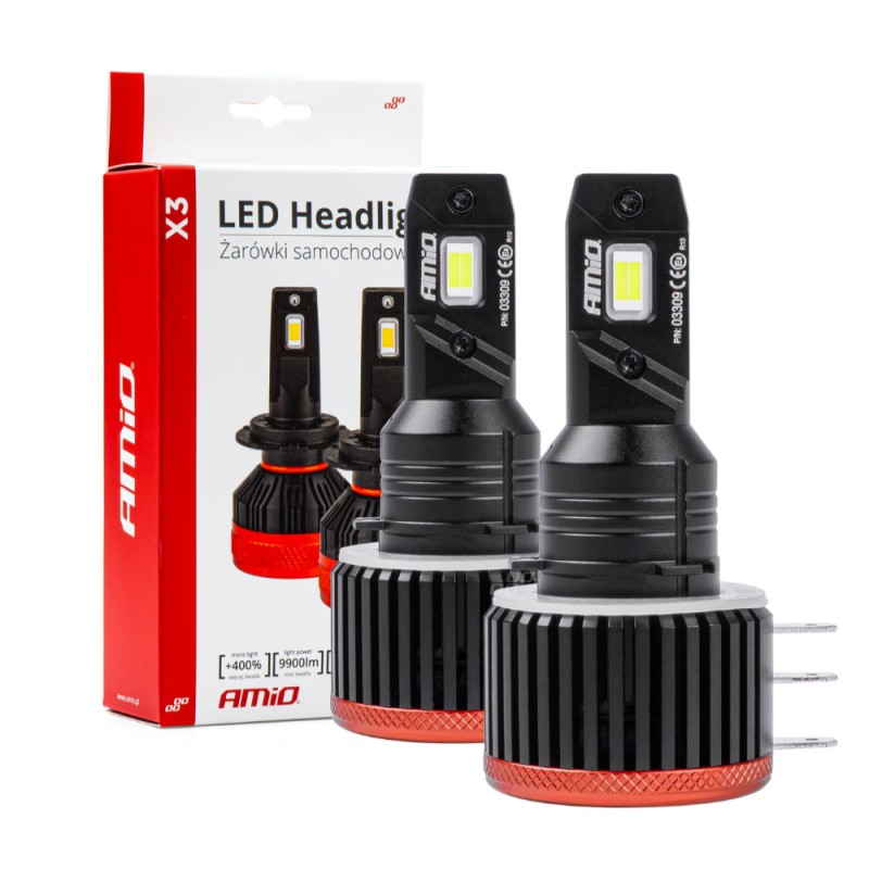 ΛΑΜΠΕΣ LED H15 9-16V 90W 6.500K 9900lm CANBUS ΜΕ ΑΝΕΜΙΣΤΗΡΑΚΙ X3 SERIES AMIO - 2ΤΕΜ. - Amio - 03309/AM ΛΑΜΠΕΣ LED H15 9-16V 90W 6.500K 9900lm CANBUS ΜΕ ΑΝΕΜΙΣΤΗΡΑΚΙ X3 SERIES AMIO - 2ΤΕΜ. - Amio - 03309/AM