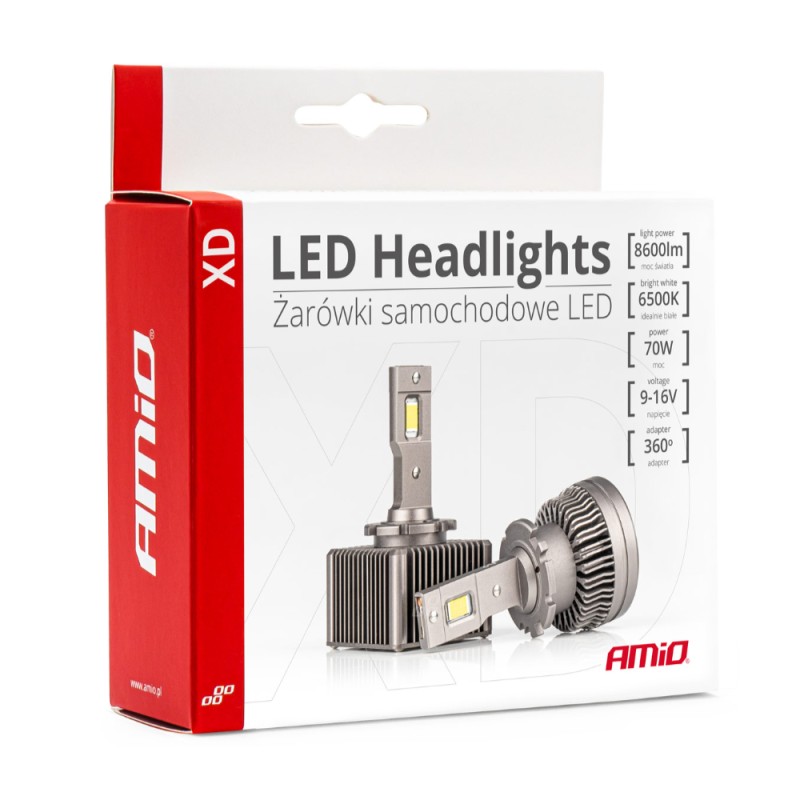ΛΑΜΠΕΣ LED ΜΕ ΨΥΚΤΡΑ D1S/D1R 9-16V 70W 6.500K 8600lm XD SERIES AMIO - 2 ΤΕΜ. - Amio - 03310/AM ΛΑΜΠΕΣ LED ΜΕ ΨΥΚΤΡΑ D1S/D1R 9-16V 70W 6.500K 8600lm XD SERIES AMIO - 2 ΤΕΜ. - Amio - 03310/AM