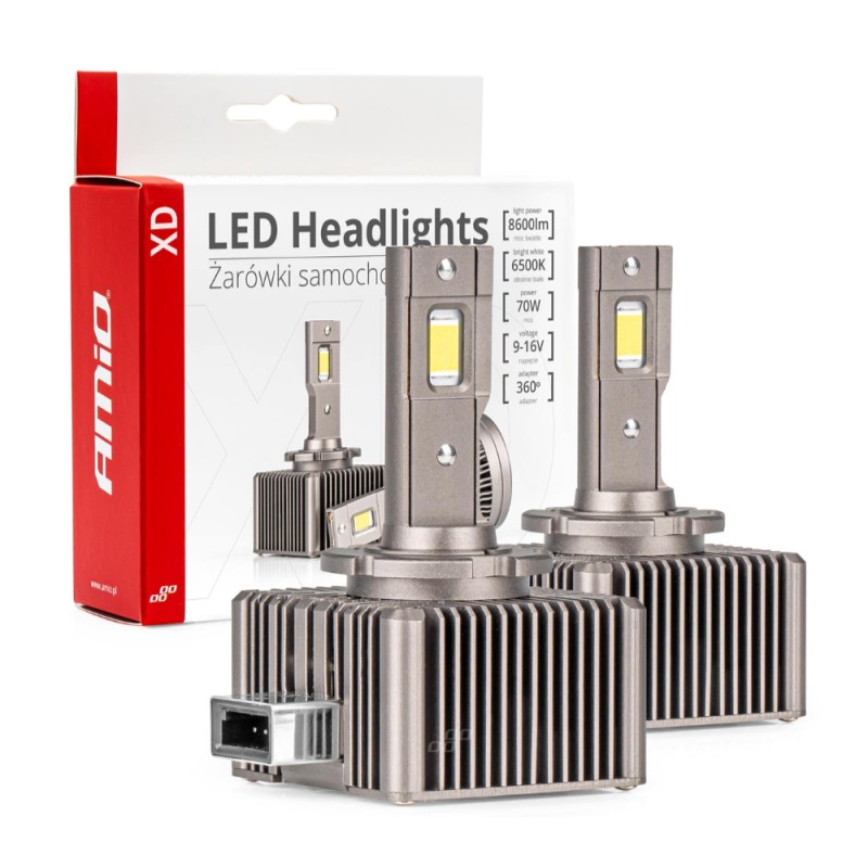 ΛΑΜΠΕΣ LED ΜΕ ΨΥΚΤΡΑ D1S/D1R 9-16V 70W 6.500K 8600lm XD SERIES AMIO - 2 ΤΕΜ. - Amio - 03310/AM ΛΑΜΠΕΣ LED ΜΕ ΨΥΚΤΡΑ D1S/D1R 9-16V 70W 6.500K 8600lm XD SERIES AMIO - 2 ΤΕΜ. - Amio - 03310/AM