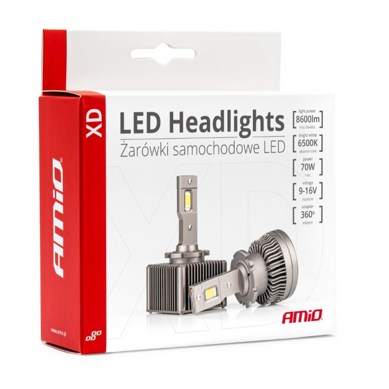 ΛΑΜΠΕΣ LED ΜΕ ΨΥΚΤΡΑ D2S/D2R 9-16V 70W 6.500K 8600lm XD SERIES AMIO - 2 ΤΕΜ. - Amio - 03311/AM ΛΑΜΠΕΣ LED ΜΕ ΨΥΚΤΡΑ D2S/D2R 9-16V 70W 6.500K 8600lm XD SERIES AMIO - 2 ΤΕΜ. - Amio - 03311/AM