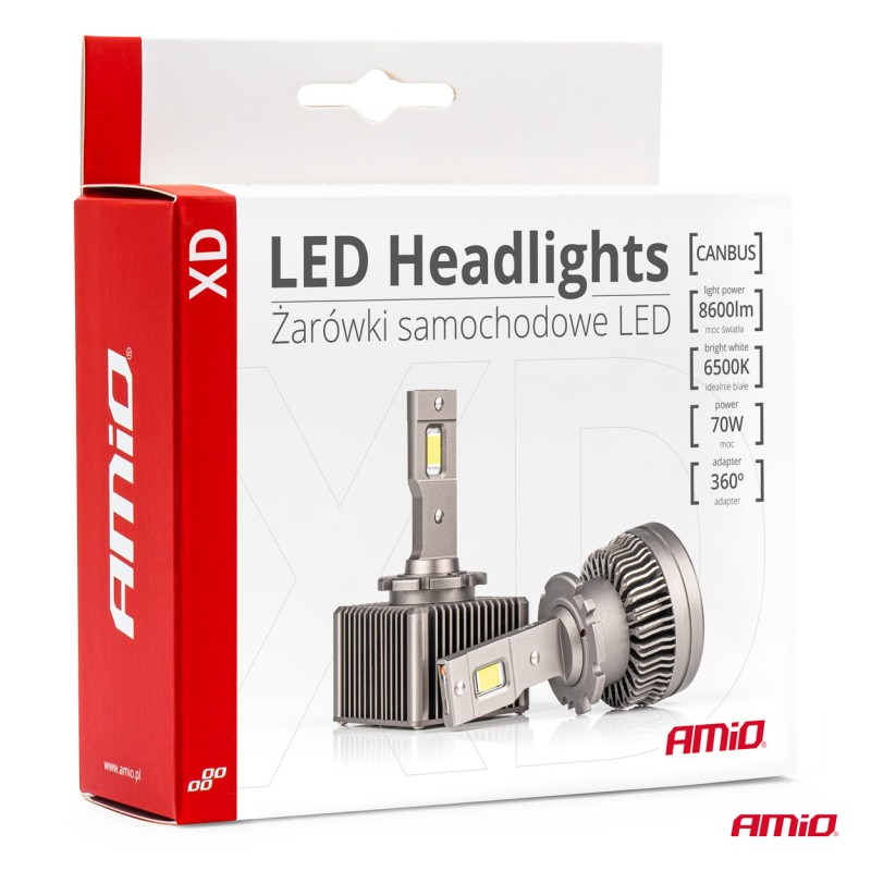 ΛΑΜΠΕΣ LED D4S/D4R 9>16V 70W 6.500K 8600lm (ΜΕ ΨΥΚΤΡΑ) XD SERIES ΑΜΙΟ - 2 ΤΕΜ. - Amio - 03313/AM ΛΑΜΠΕΣ LED D4S/D4R 9>16V 70W 6.500K 8600lm (ΜΕ ΨΥΚΤΡΑ) XD SERIES ΑΜΙΟ - 2 ΤΕΜ. - Amio - 03313/AM