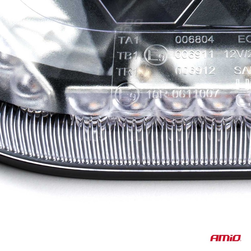ΦΑΡΟΣ/ΜΠΑΡΑ MINI 12/24V 48SMD LED ΠΟΡΤΟΚΑΛΙ ΜΕ ΦΙΣ ΑΝΑΠΤΗΡΑ & ΜΑΓΝΗΤΙΚΗ ΒΑΣΗ 328x186x50mm ΑΜΙΟ - 1 ΤΕΜ. - Amio - 03336/AM