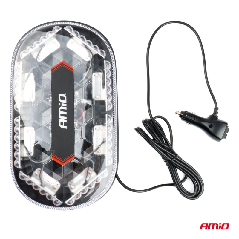 ΦΑΡΟΣ/ΜΠΑΡΑ MINI 12/24V 48SMD LED ΠΟΡΤΟΚΑΛΙ ΜΕ ΦΙΣ ΑΝΑΠΤΗΡΑ & ΜΑΓΝΗΤΙΚΗ ΒΑΣΗ 328x186x50mm ΑΜΙΟ - 1 ΤΕΜ. - Amio - 03336/AM