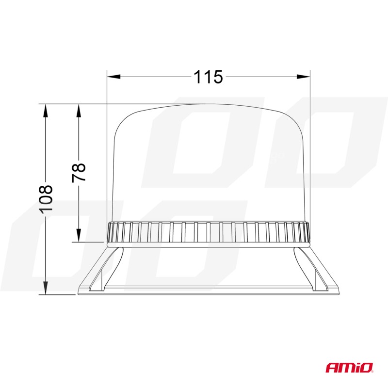 ΦΑΡΟΣ ΠΟΡΤΟΚΑΛΙ W22M 12/24V - 60xSMD LED - 115x108mm (ΜΑΓΝΗΤΙΚΗ ΒΑΣΗ/ΦΙΣ/ΚΑΛΩΔΙΟ 4m) ΑΜΙΟ - 1 ΤΕΜ. - Amio - 03337/AM