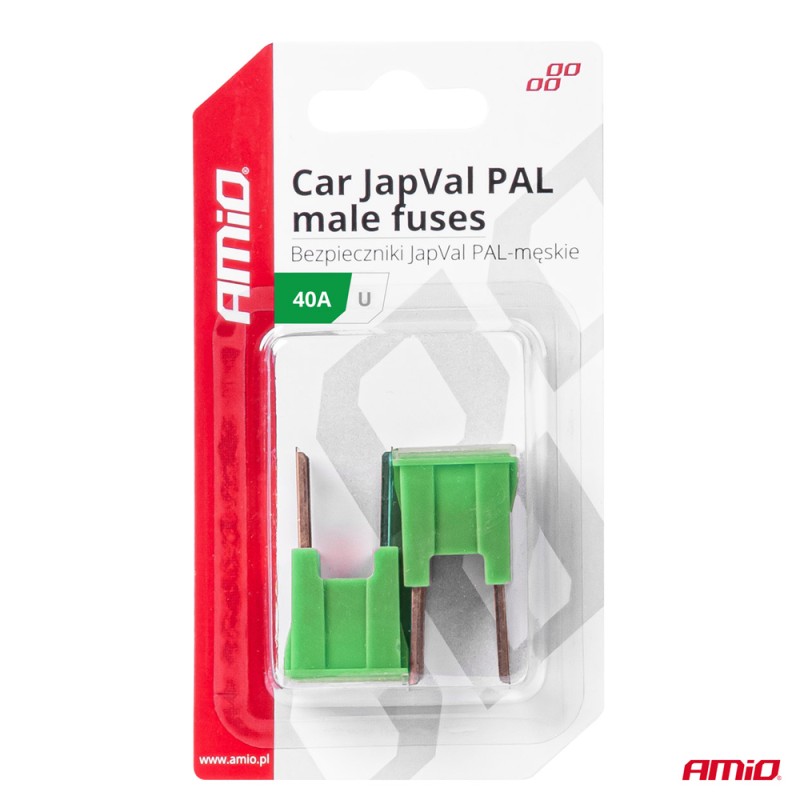 ΑΣΦΑΛΕΙΕΣ JapVal PAL U ΑΡΣΕΝΙΚΕΣ 40A ΣΕ ΠΡΑΣΙΝΟ ΧΡΩΜΑ AMIO - 2 Τεμ. - Amio - 03407/AM ΑΣΦΑΛΕΙΕΣ JapVal PAL U ΑΡΣΕΝΙΚΕΣ 40A ΣΕ ΠΡΑΣΙΝΟ ΧΡΩΜΑ AMIO - 2 Τεμ. - Amio - 03407/AM