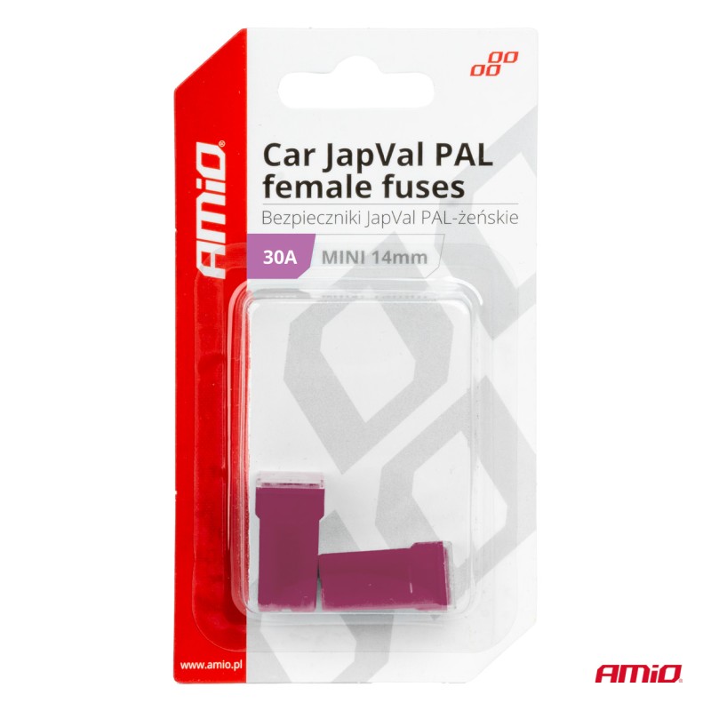 ΑΣΦΑΛΕΙΕΣ JapVal PAL ΜΙΝΙ 14mm ΘΗΛΥΚΕΣ 30A ΣΕ ΜΩΒ ΧΡΩΜΑ AMIO - 2 Τεμ. - Amio - 03437/AM ΑΣΦΑΛΕΙΕΣ JapVal PAL ΜΙΝΙ 14mm ΘΗΛΥΚΕΣ 30A ΣΕ ΜΩΒ ΧΡΩΜΑ AMIO - 2 Τεμ. - Amio - 03437/AM