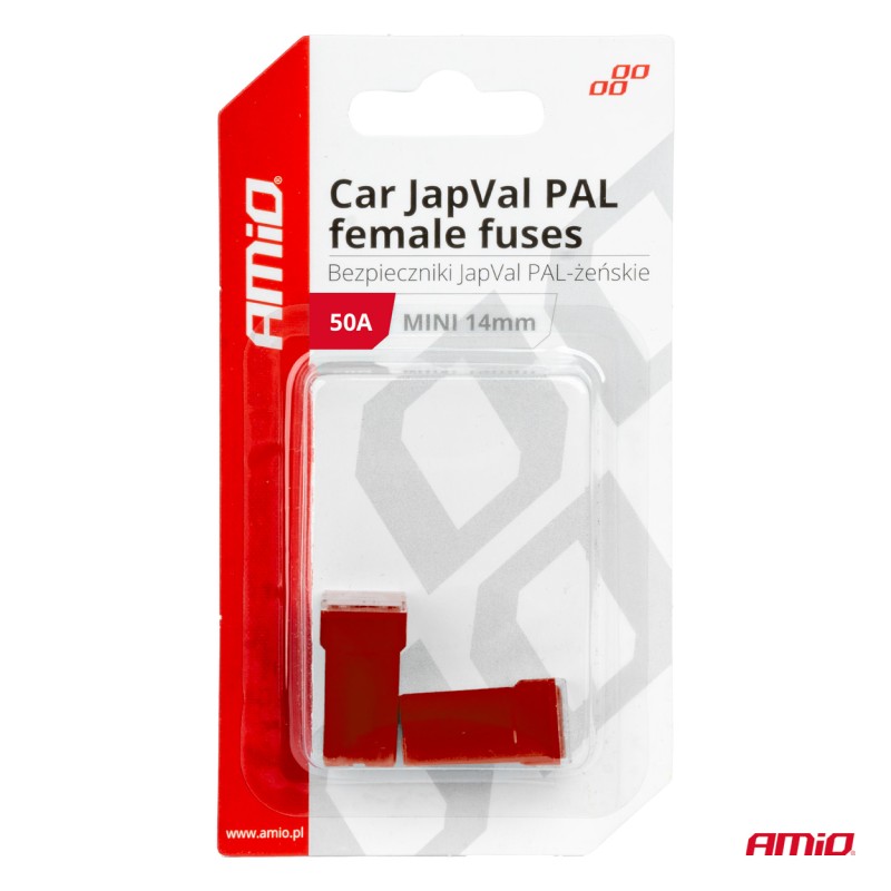 ΑΣΦΑΛΕΙΕΣ JapVal PAL ΜΙΝΙ 14mm ΘΗΛΥΚΕΣ 50A ΣΕ ΚΟΚΚΙΝΟ ΧΡΩΜΑ AMIO - 2 Τεμ. - Amio - 03439/AM ΑΣΦΑΛΕΙΕΣ JapVal PAL ΜΙΝΙ 14mm ΘΗΛΥΚΕΣ 50A ΣΕ ΚΟΚΚΙΝΟ ΧΡΩΜΑ AMIO - 2 Τεμ. - Amio - 03439/AM