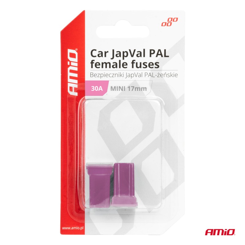 ΑΣΦΑΛΕΙΕΣ JapVal PAL ΜΙΝΙ 17mm ΘΗΛΥΚΕΣ 30A ΣΕ ΜΩΒ ΧΡΩΜΑ AMIO - 2 Τεμ. - Amio - 03444/AM ΑΣΦΑΛΕΙΕΣ JapVal PAL ΜΙΝΙ 17mm ΘΗΛΥΚΕΣ 30A ΣΕ ΜΩΒ ΧΡΩΜΑ AMIO - 2 Τεμ. - Amio - 03444/AM