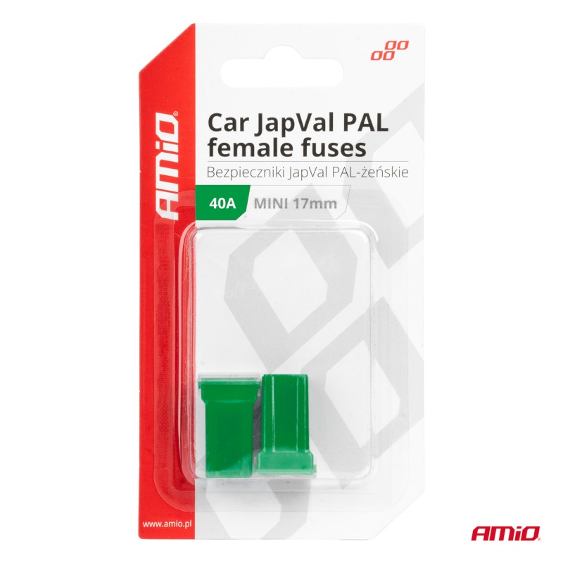 ΑΣΦΑΛΕΙΕΣ JapVal PAL ΜΙΝΙ 17mm ΘΗΛΥΚΕΣ 40A ΣΕ ΠΡΑΣΙΝΟ ΧΡΩΜΑ AMIO - 2 Τεμ. - Amio - 03445/AM ΑΣΦΑΛΕΙΕΣ JapVal PAL ΜΙΝΙ 17mm ΘΗΛΥΚΕΣ 40A ΣΕ ΠΡΑΣΙΝΟ ΧΡΩΜΑ AMIO - 2 Τεμ. - Amio - 03445/AM
