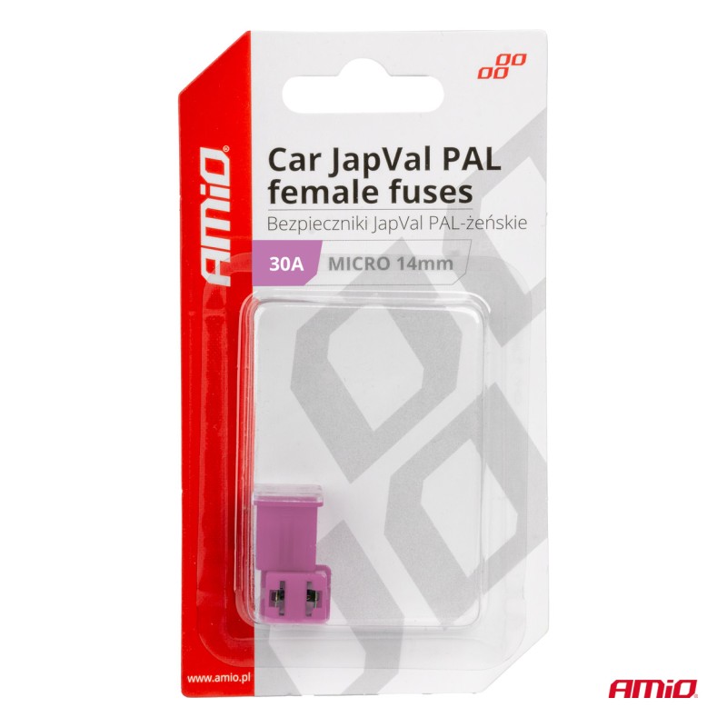 ΑΣΦΑΛΕΙΕΣ JapVal PAL ΜICRO 14mm ΘΗΛΥΚΕΣ 30A ΣΕ ΜΩΒ ΧΡΩΜΑ AMIO - 2 Τεμ. - Amio - 03453/AM ΑΣΦΑΛΕΙΕΣ JapVal PAL ΜICRO 14mm ΘΗΛΥΚΕΣ 30A ΣΕ ΜΩΒ ΧΡΩΜΑ AMIO - 2 Τεμ. - Amio - 03453/AM