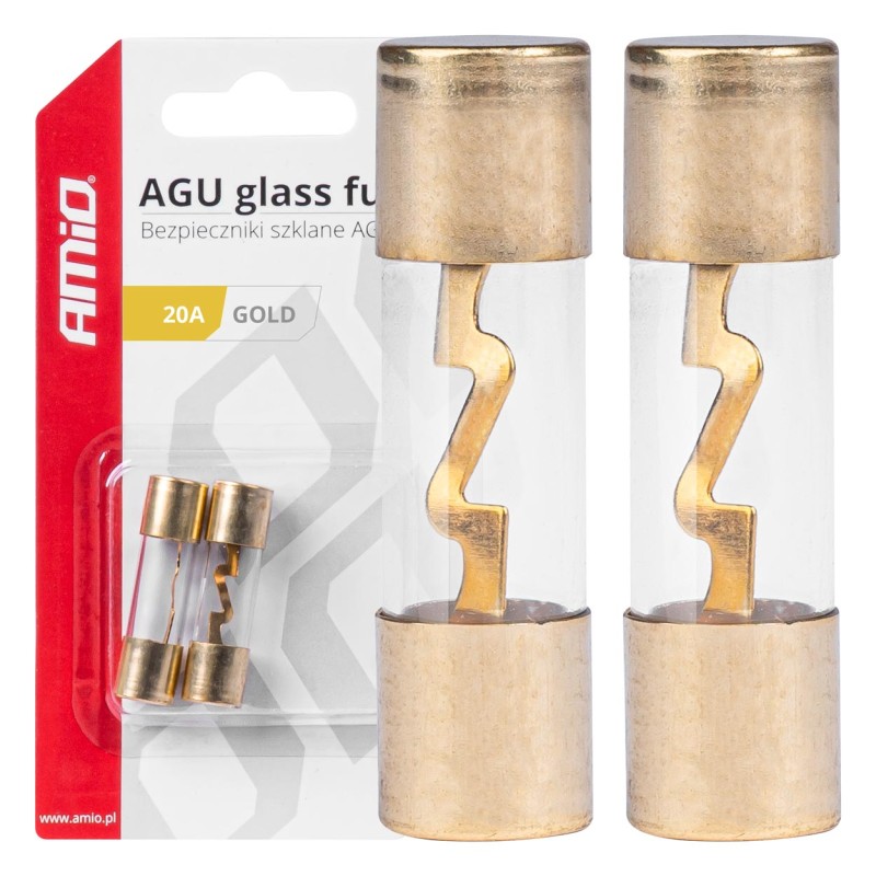 ΑΣΦΑΛΕΙΕΣ ΓΥΑΛΙΝΕΣ AGU 20A 38x10,3mm 2 ΑΜΙΟ - 2 ΤΕΜ. - Amio - 03483/AM