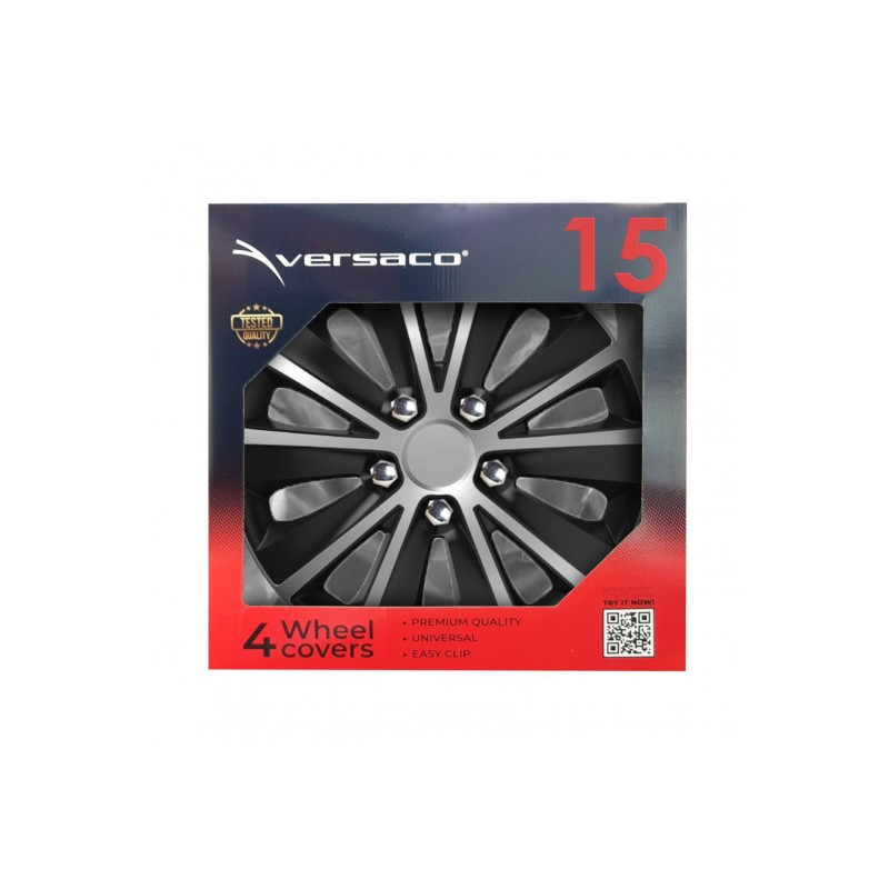 ΤΑΣΙ 15" RAPIDE NC SILVER BLACK - ΣΕΤ 4 ΤΕΜ. ΣΕ ΚΟΥΤΙ - Amio - 0358/AM ΤΑΣΙ 15" RAPIDE NC SILVER BLACK - ΣΕΤ 4 ΤΕΜ. ΣΕ ΚΟΥΤΙ - Amio - 0358/AM