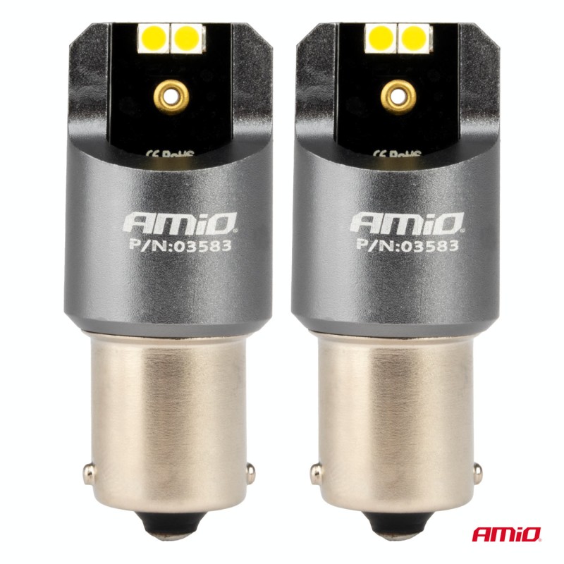 ΛΑΜΠΕΣ LED CAN-BUS P21W BA15S 12/24V 6.000K 4xSMD ΛΕΥΚΟ PRO SERIES AMIO - 2 ΤΕΜ. - Amio - 03583/AM ΛΑΜΠΕΣ LED CAN-BUS P21W BA15S 12/24V 6.000K 4xSMD ΛΕΥΚΟ PRO SERIES AMIO - 2 ΤΕΜ. - Amio - 03583/AM