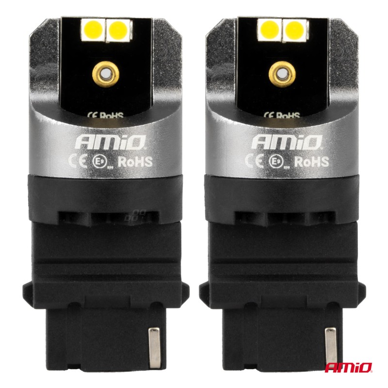 ΛΑΜΠΕΣ P27W 12/24V 6.000K 4SMD LED CAN-BUS ΛΕΥΚΑ PRO SERIES AMIO - 2 ΤΕΜ. - Amio - 03587/AM ΛΑΜΠΕΣ P27W 12/24V 6.000K 4SMD LED CAN-BUS ΛΕΥΚΑ PRO SERIES AMIO - 2 ΤΕΜ. - Amio - 03587/AM