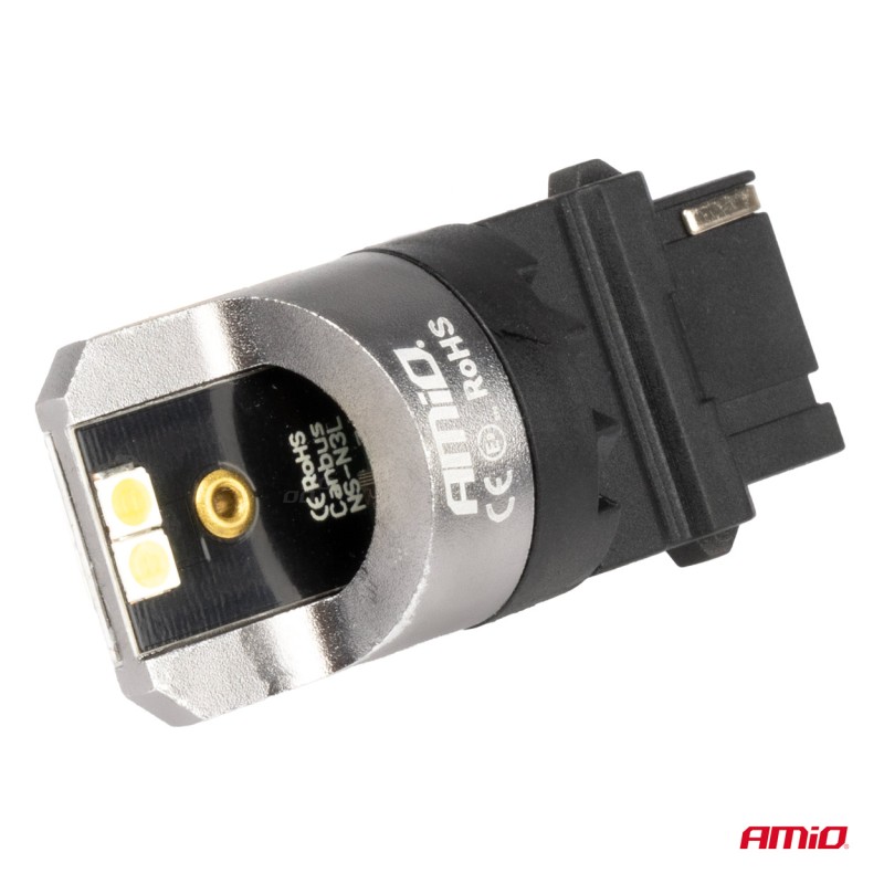 ΛΑΜΠΕΣ P27W 12/24V 6.000K 4SMD LED CAN-BUS ΛΕΥΚΑ PRO SERIES AMIO - 2 ΤΕΜ. - Amio - 03587/AM ΛΑΜΠΕΣ P27W 12/24V 6.000K 4SMD LED CAN-BUS ΛΕΥΚΑ PRO SERIES AMIO - 2 ΤΕΜ. - Amio - 03587/AM