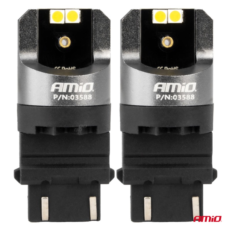 ΛΑΜΠΕΣ P27/7W 12/24V 6.000K 4SMD LED CAN-BUS ΛΕΥΚΑ PRO SERIES AMIO - 2 ΤΕΜ. - Amio - 03588/AM ΛΑΜΠΕΣ P27/7W 12/24V 6.000K 4SMD LED CAN-BUS ΛΕΥΚΑ PRO SERIES AMIO - 2 ΤΕΜ. - Amio - 03588/AM