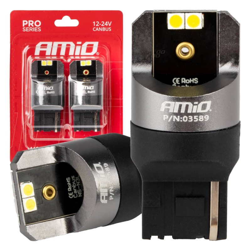 ΛΑΜΠΕΣ W21W 12/24V 6.000K 4SMD LED CAN-BUS ΛΕΥΚΑ PRO SERIES AMIO - 2 ΤΕΜ. - Amio - 03589/AM ΛΑΜΠΕΣ W21W 12/24V 6.000K 4SMD LED CAN-BUS ΛΕΥΚΑ PRO SERIES AMIO - 2 ΤΕΜ. - Amio - 03589/AM