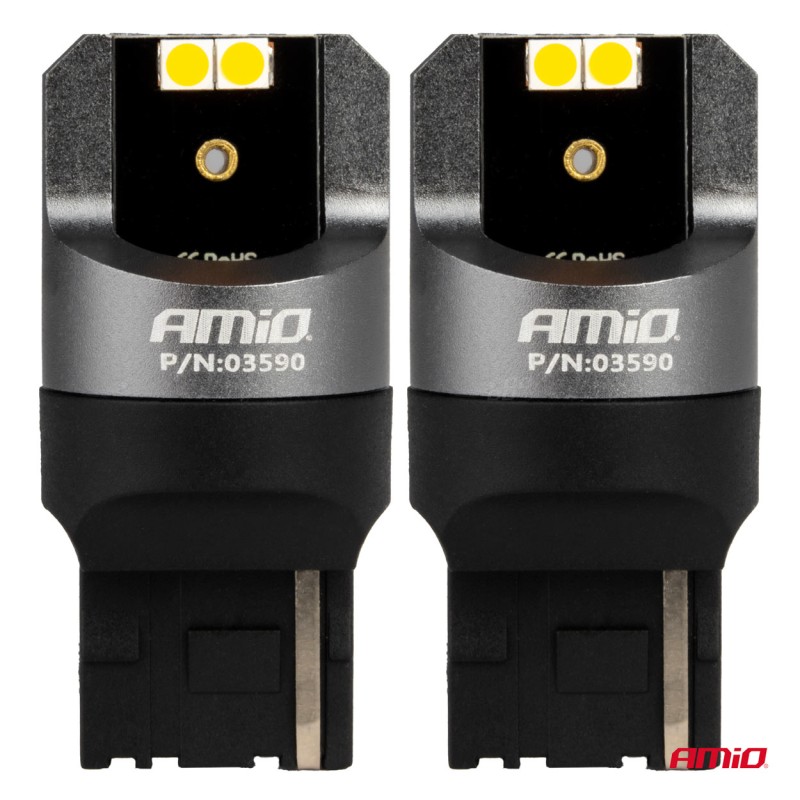 ΛΑΜΠΕΣ WY21W 12/24V 6.000K 4SMD LED CAN-BUS ΚΙΤΡΙΝΟ PRO SERIES AMIO - 2 ΤΕΜ. - Amio - 03590/AM ΛΑΜΠΕΣ WY21W 12/24V 6.000K 4SMD LED CAN-BUS ΚΙΤΡΙΝΟ PRO SERIES AMIO - 2 ΤΕΜ. - Amio - 03590/AM