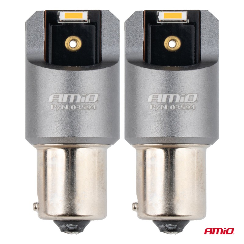 ΛΑΜΠΑΚΙΑ PY21W BAU15s 12/24V 6.000K 2xSMD LED FULL CAN-BUS ΠΟΡΤΟΚΑΛΙ PRO SERIES AMIO - 2 Τεμ. - Amio - 03594/AM ΛΑΜΠΑΚΙΑ PY21W BAU15s 12/24V 6.000K 2xSMD LED FULL CAN-BUS ΠΟΡΤΟΚΑΛΙ PRO SERIES AMIO - 2 Τεμ. - Amio - 03594/AM