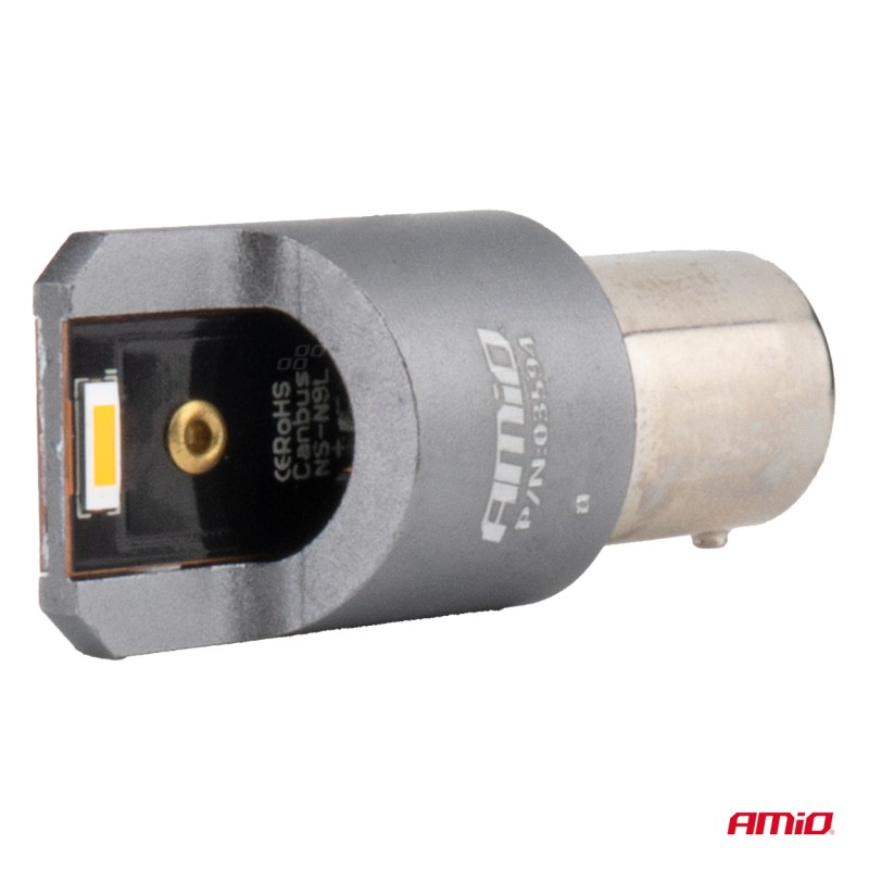 ΛΑΜΠΑΚΙΑ PY21W BAU15s 12/24V 6.000K 2xSMD LED FULL CAN-BUS ΠΟΡΤΟΚΑΛΙ PRO SERIES AMIO - 2 Τεμ. - Amio - 03594/AM ΛΑΜΠΑΚΙΑ PY21W BAU15s 12/24V 6.000K 2xSMD LED FULL CAN-BUS ΠΟΡΤΟΚΑΛΙ PRO SERIES AMIO - 2 Τεμ. - Amio - 03594/AM